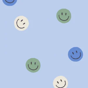 Annet Weelink Design – behang Smiley light blue