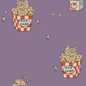 Annet Weelink Design – behang Popcorn purple