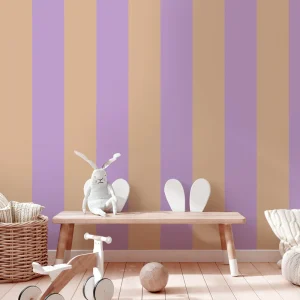 Annet Weelink Design – behang Adeline stripe beige/lilac