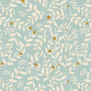 Bibelotte – behang Flora ijsblauw