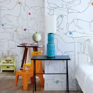 Bien Fait – behang mural Animals ivory