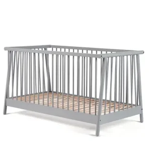 Stribbo – ledikant Shuma soft medium grey 140 x 70 cm