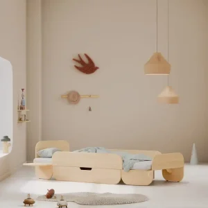 Stribbo – bed Pinno naturel met lade 90 x 200 cm